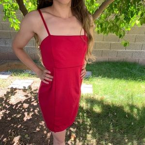 Red spaghetti Strap Dress